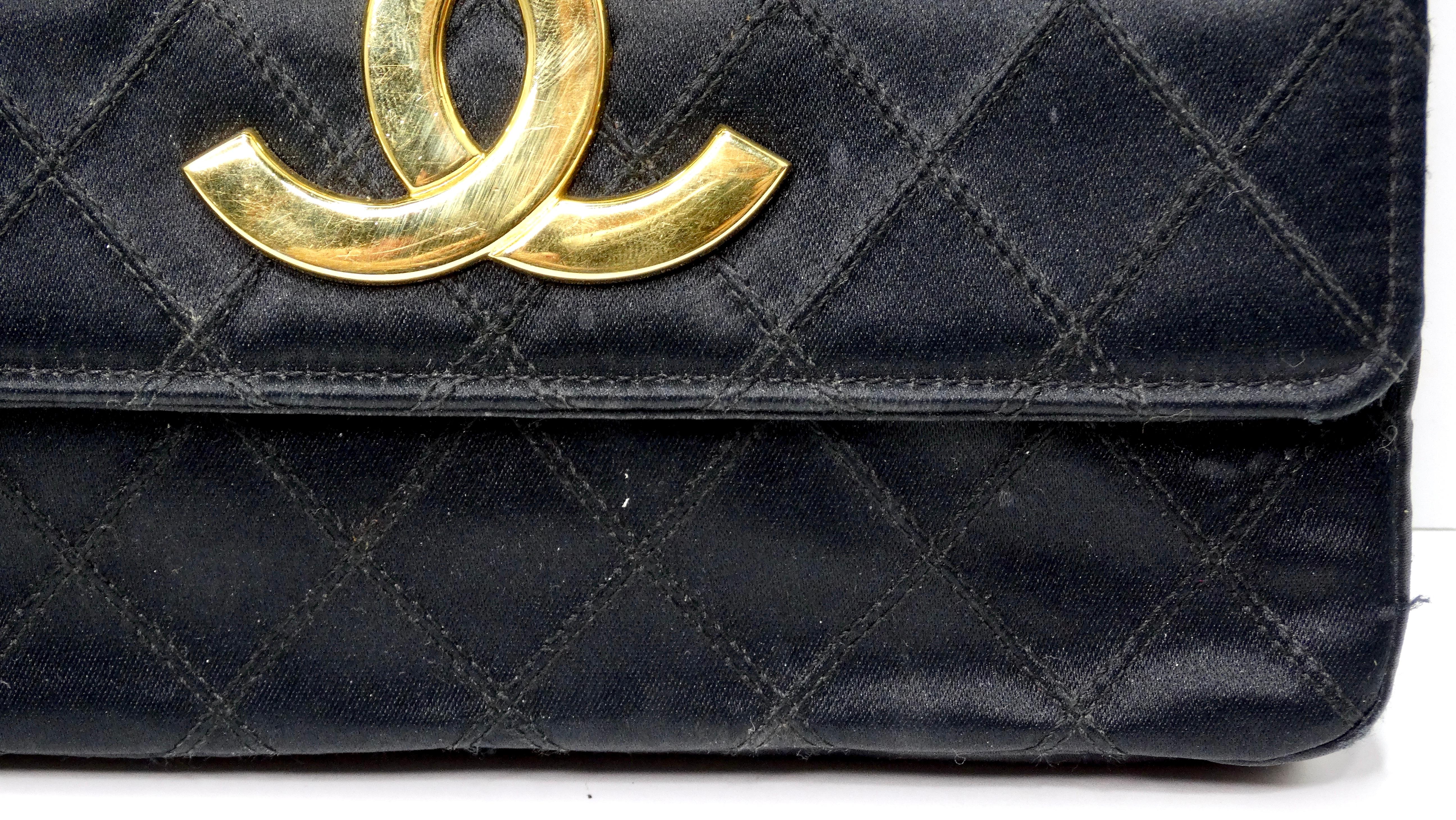 Chanel Vintage 1980's Satin Shoulder Bag In Good Condition In Scottsdale, AZ