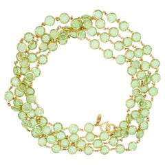 Chanel Vintage 1984 Rare Iconic Green Emerald Crystals Bezel Sautoir Necklace