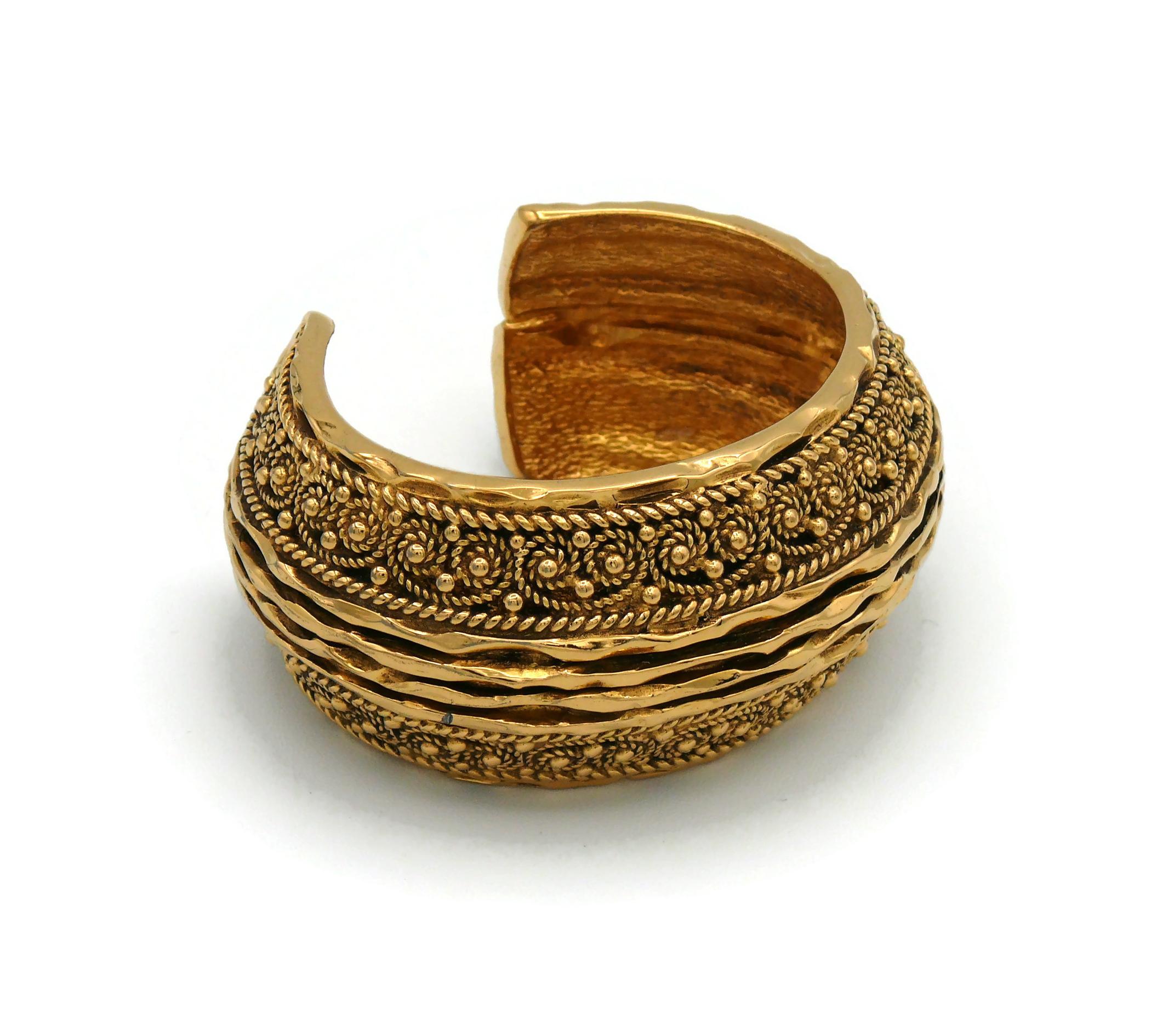 CHANEL Vintage 1985 Gold Toned Byzantine Cuff Bracelet at 1stDibs ...