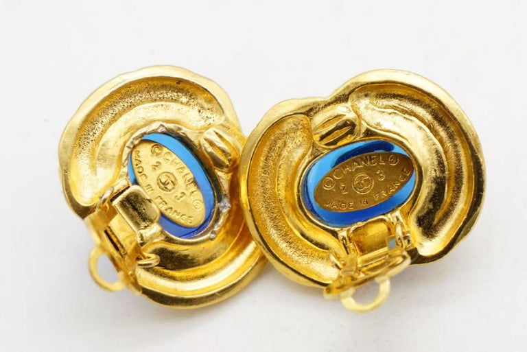 Chanel Matelasse Circle Round Earrings #308081C34B CHANEL Gold Plated CC Logos Matelasse Round Vintage Clip  main image 3