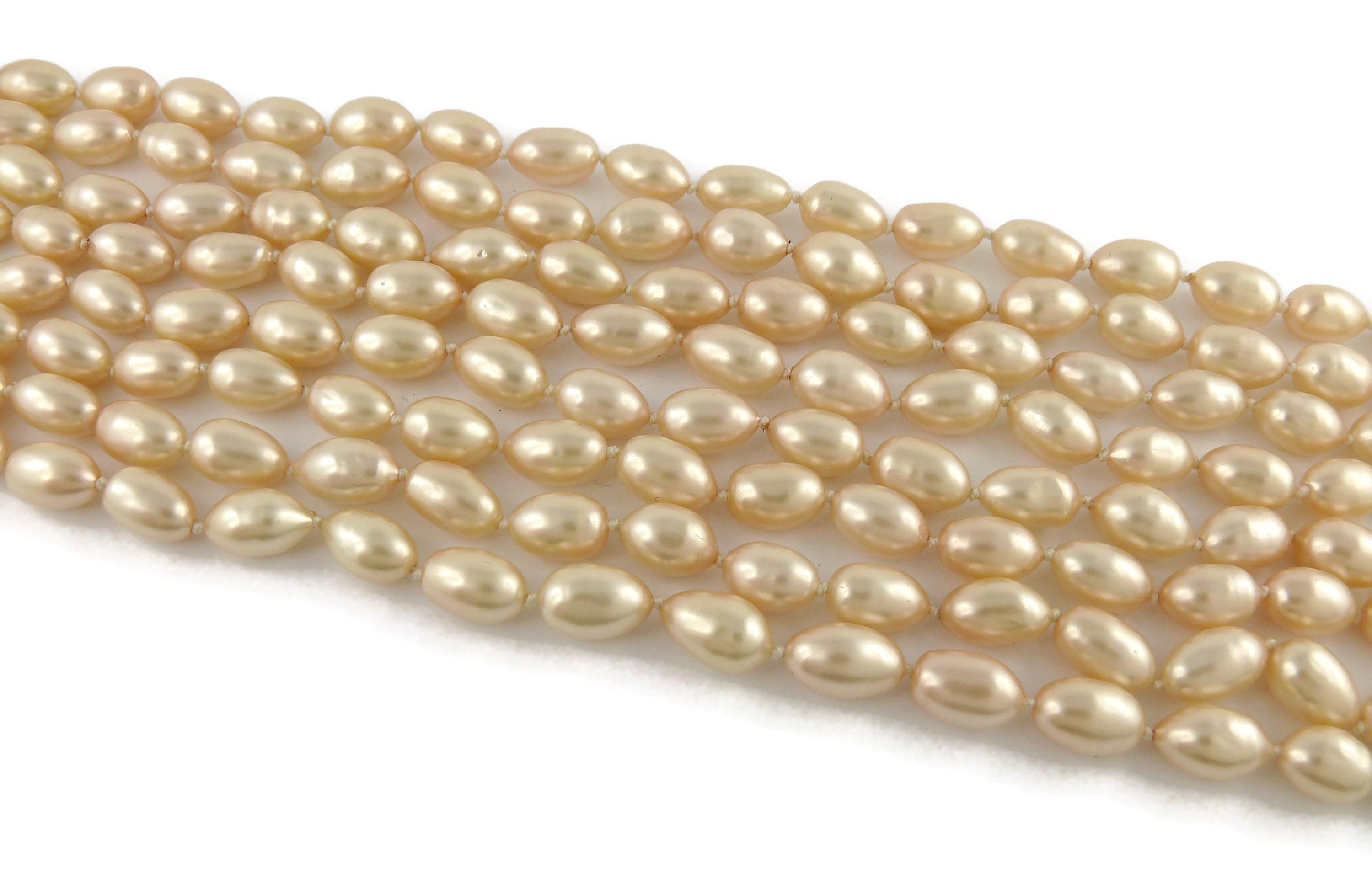 Chanel Vintage 1988 Classic Multi Strand Pearl Choker Necklace 1