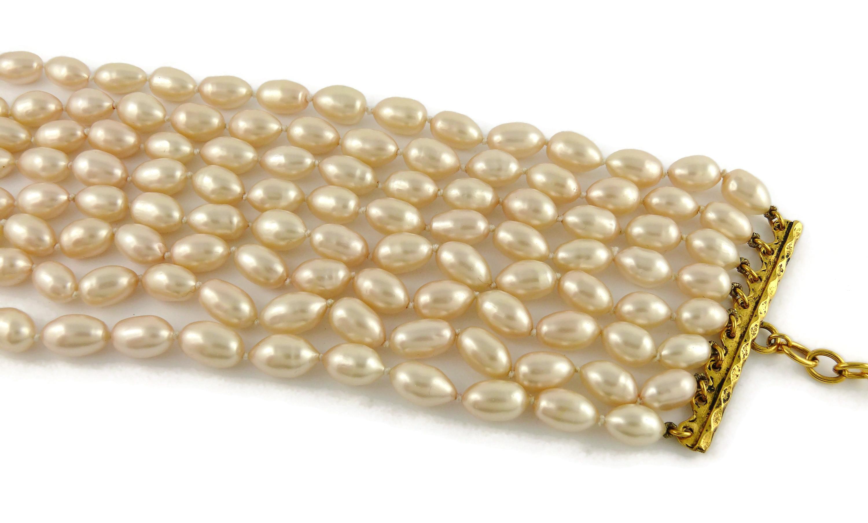 Chanel Vintage 1988 Classic Multi Strand Pearl Choker Necklace 3