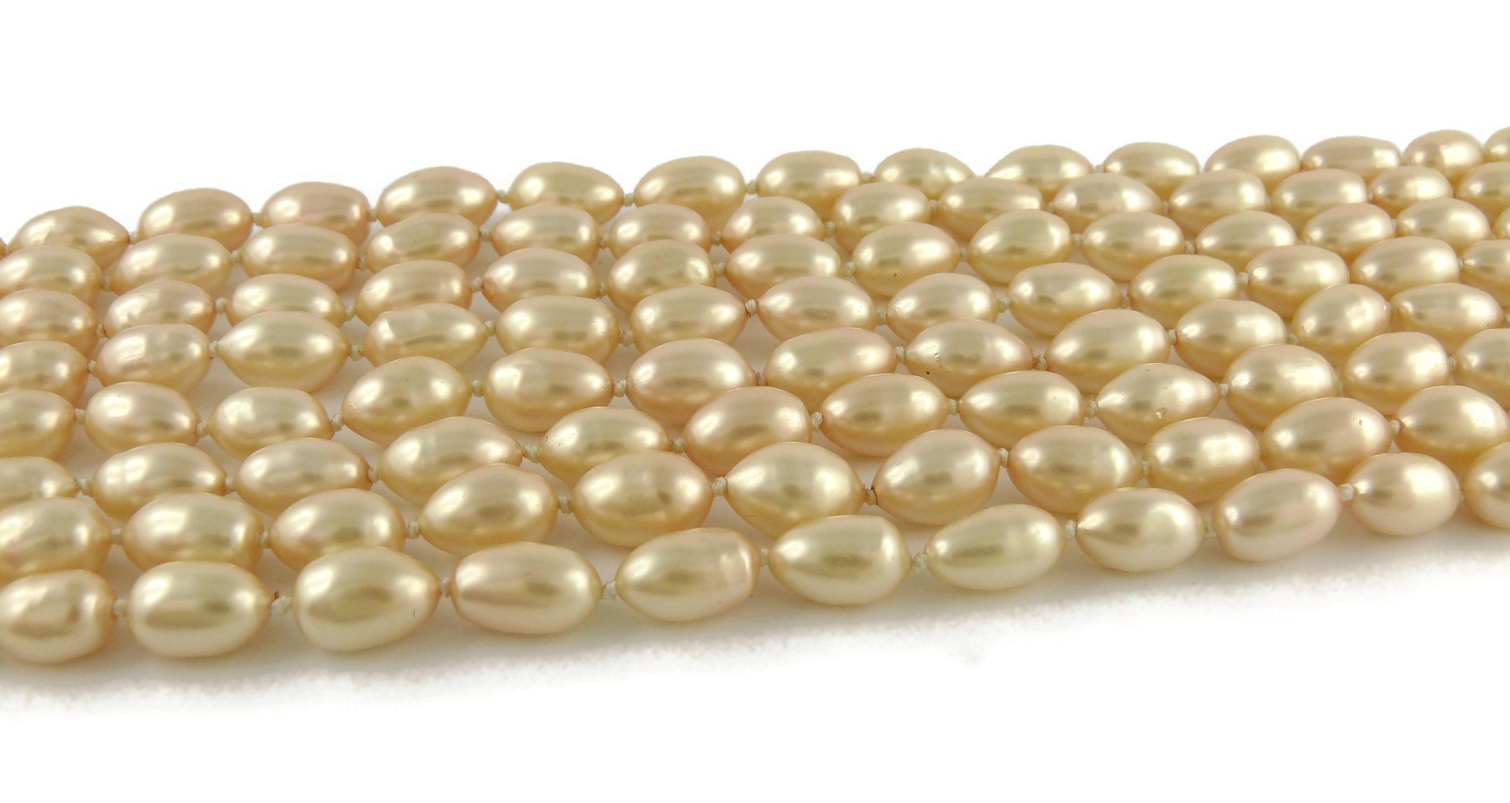 Chanel Vintage 1988 Classic Multi Strand Pearl Choker Necklace 4