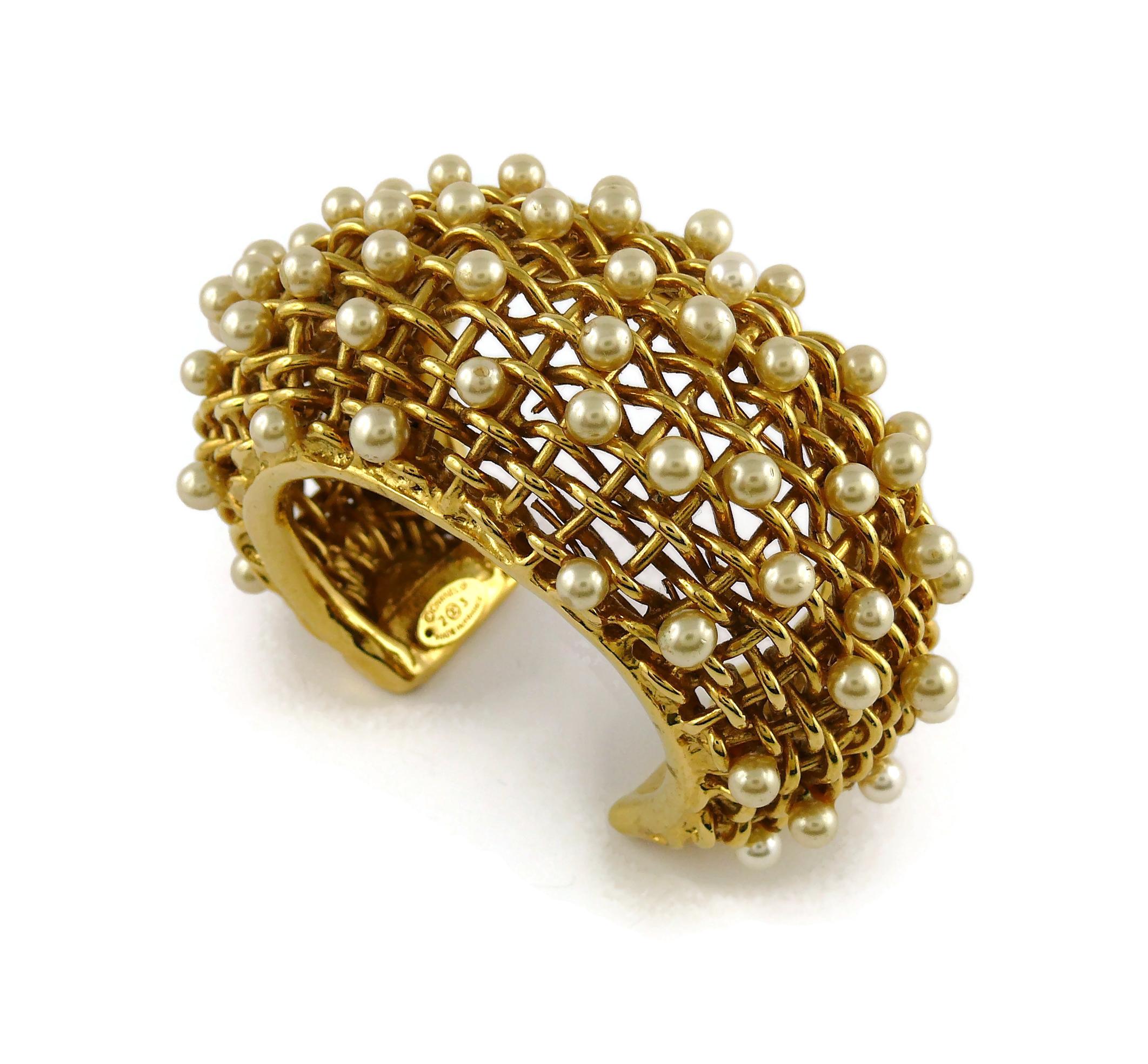 chanel pearl cuff bracelet