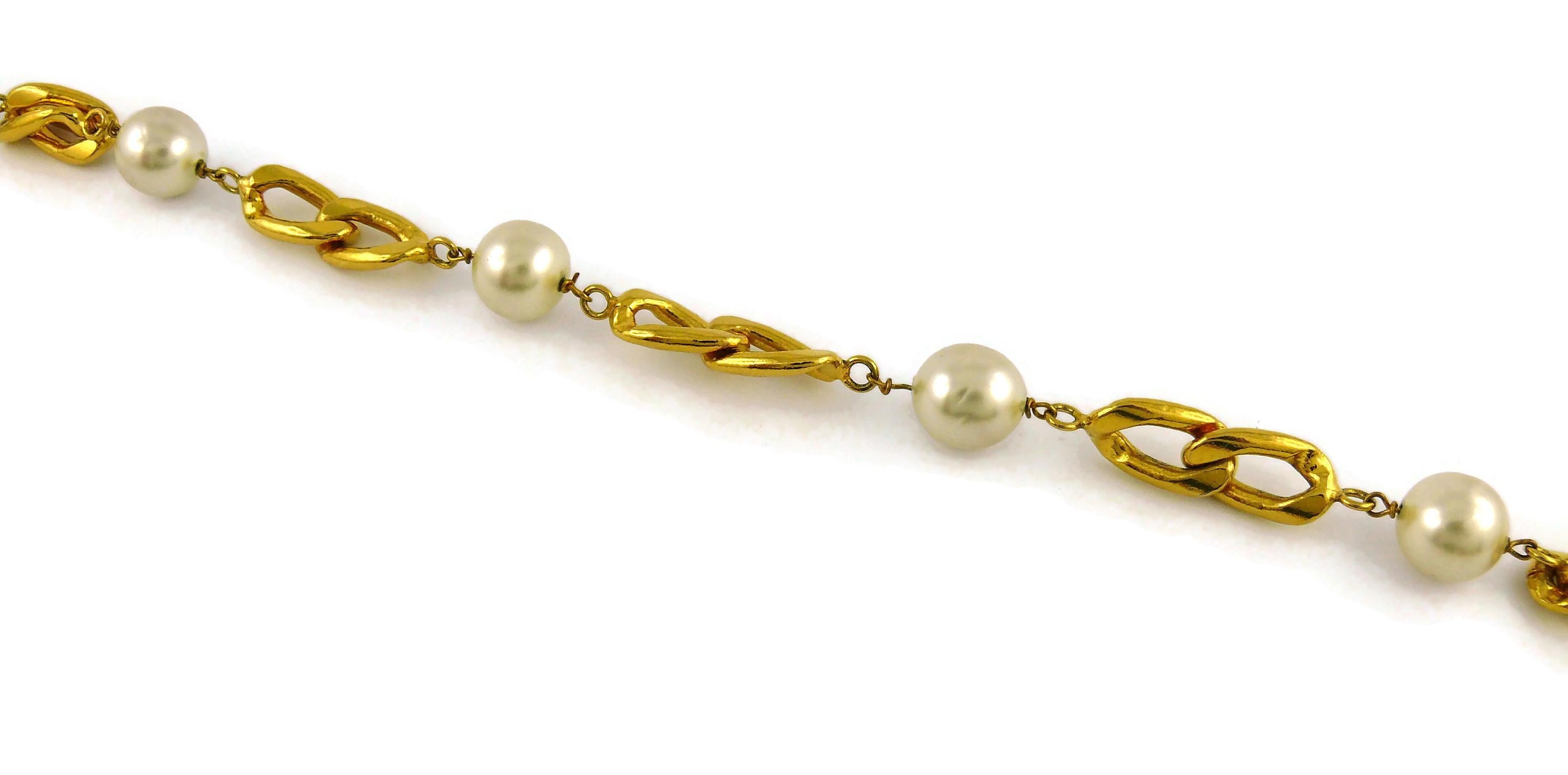 Donna Cintura a catena con nappe di perle Chanel Vintage 1988 in vendita