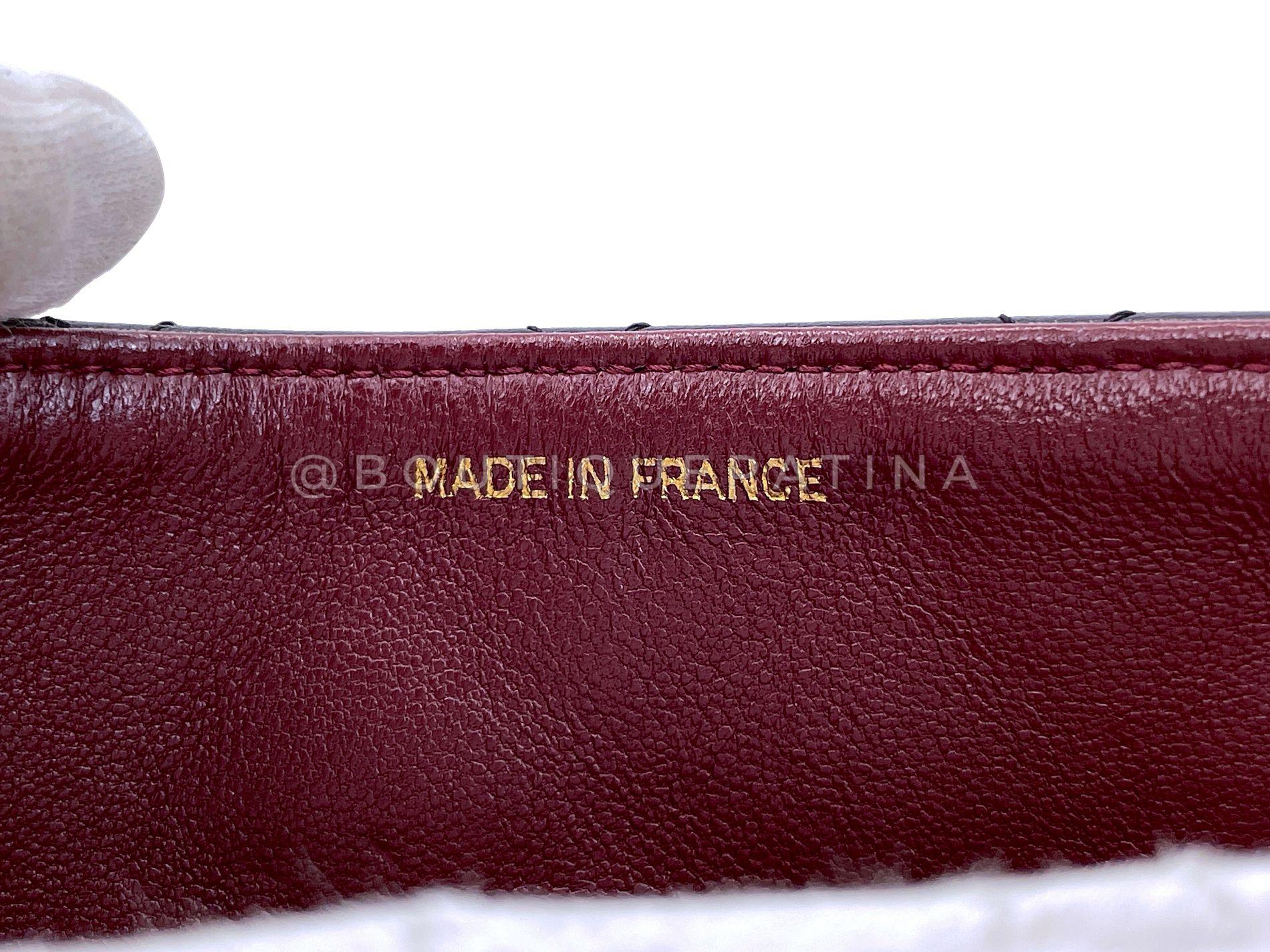 Chanel Vintage 1989 Schwarz Mini Flap Bag Klassisches Lammfell 20cm 24k GHW 68724 im Angebot 8