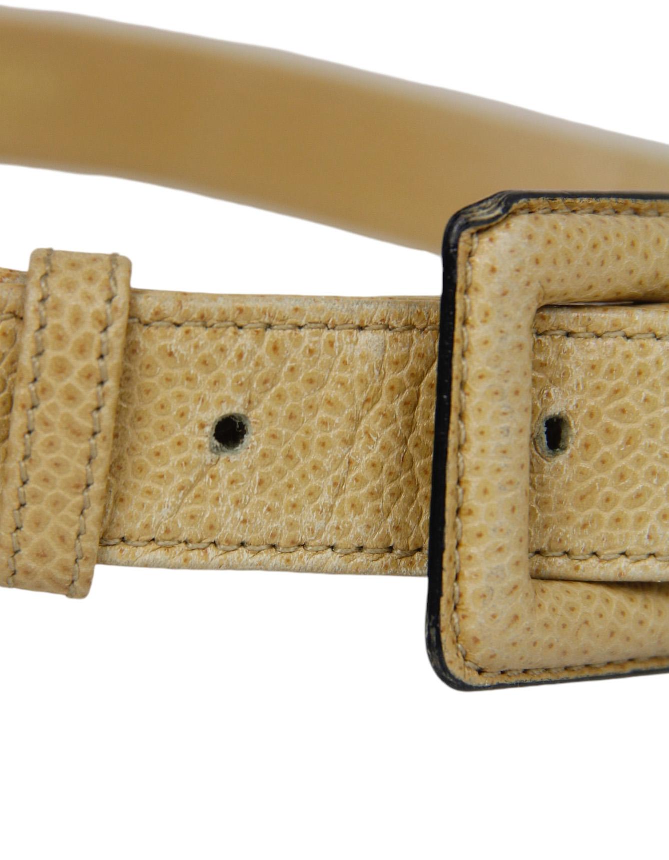 Chanel Vintage 1990s Beige Caviar Leather Quilted Belt Bag sz 85/34
