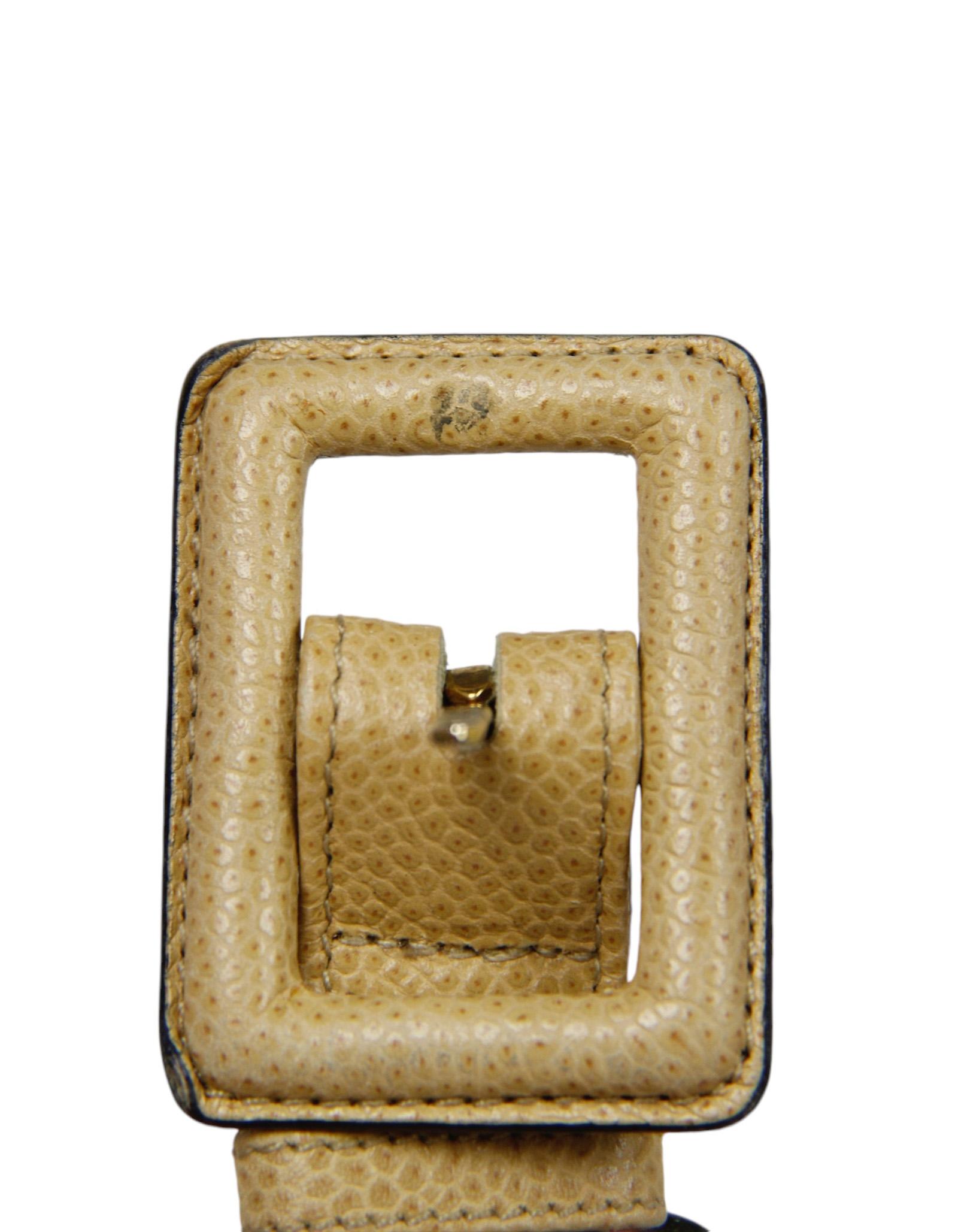 Chanel Vintage 1990s Beige Caviar Leather Quilted Belt Bag sz 85/34
