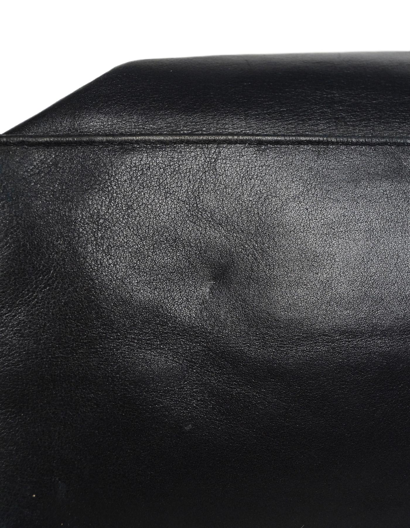 Chanel Vintage 1990s Black Lambskin Leather CC Tote Bag 2