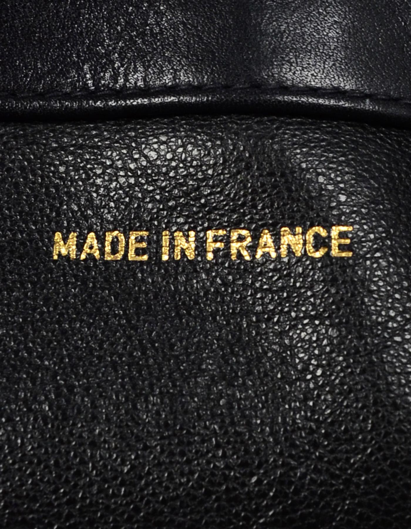 Chanel Vintage 1990s Black Lambskin Leather CC Tote Bag 4