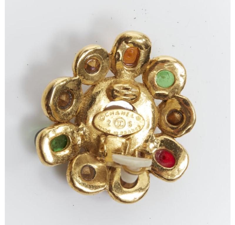 CHANEL Vintage 1990er Kollektion 26 Gold gripoix Perlenclips an Ohrringen 1