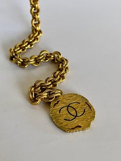 Chanel Vintage 1990's Double CC Logo Gilt Chain Belt