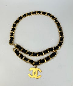 Chanel Vintage 1990s Runway Iconic Double Chain Belt Necklace