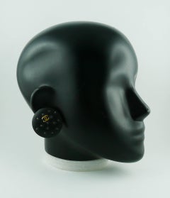 Chanel Vintage Large Black Celestial Clip-On Earrings, 1991