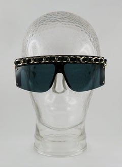 Chanel Vintage 1992 Iconic Leather Chain Sunglasses