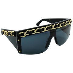 Chanel Vintage 1992 Iconic Leather Chain Sunglasses