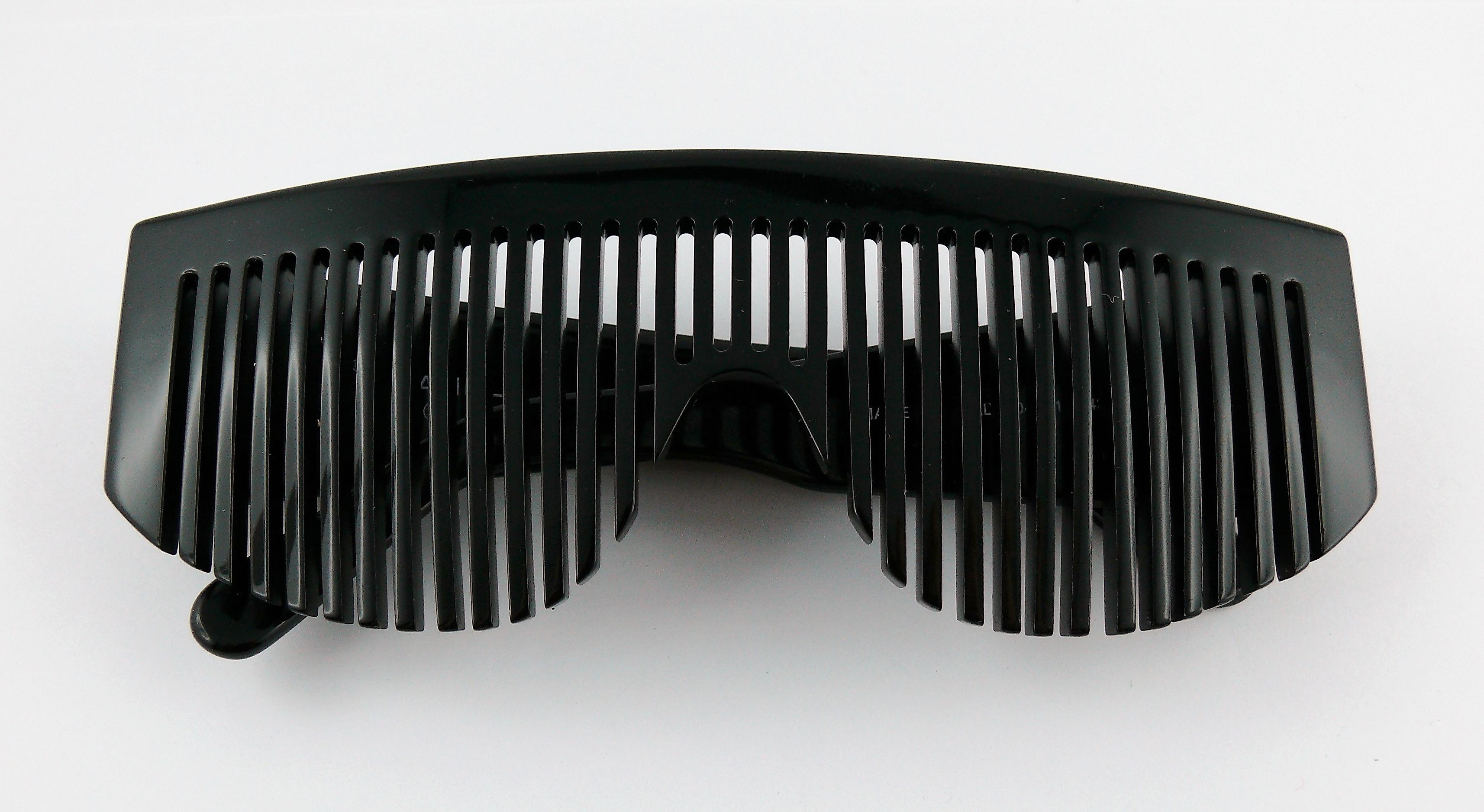 Chanel Vintage 1993 Black Comb Logo Sunglasses 4