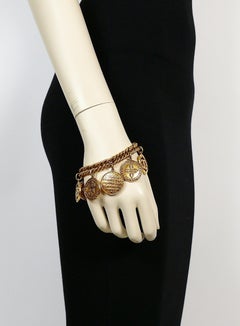 Chanel Vintage 1993 Gold Toned Coin Charm Bracelet