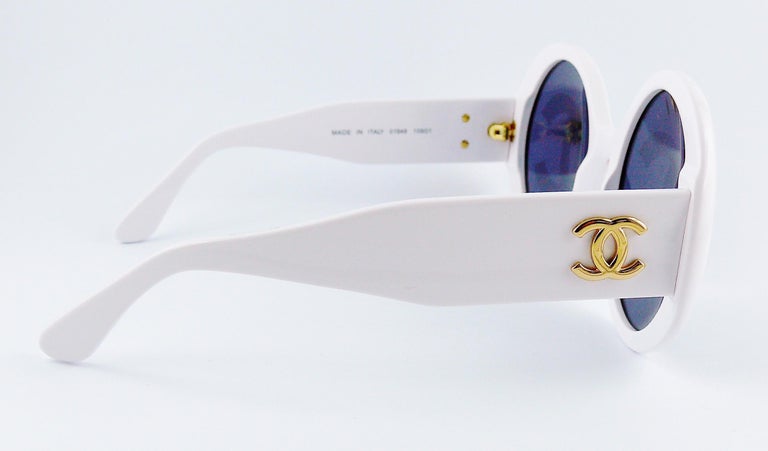 Chanel Vintage 1993 Iconic CC Lenses White Sunglasses at 1stDibs ...