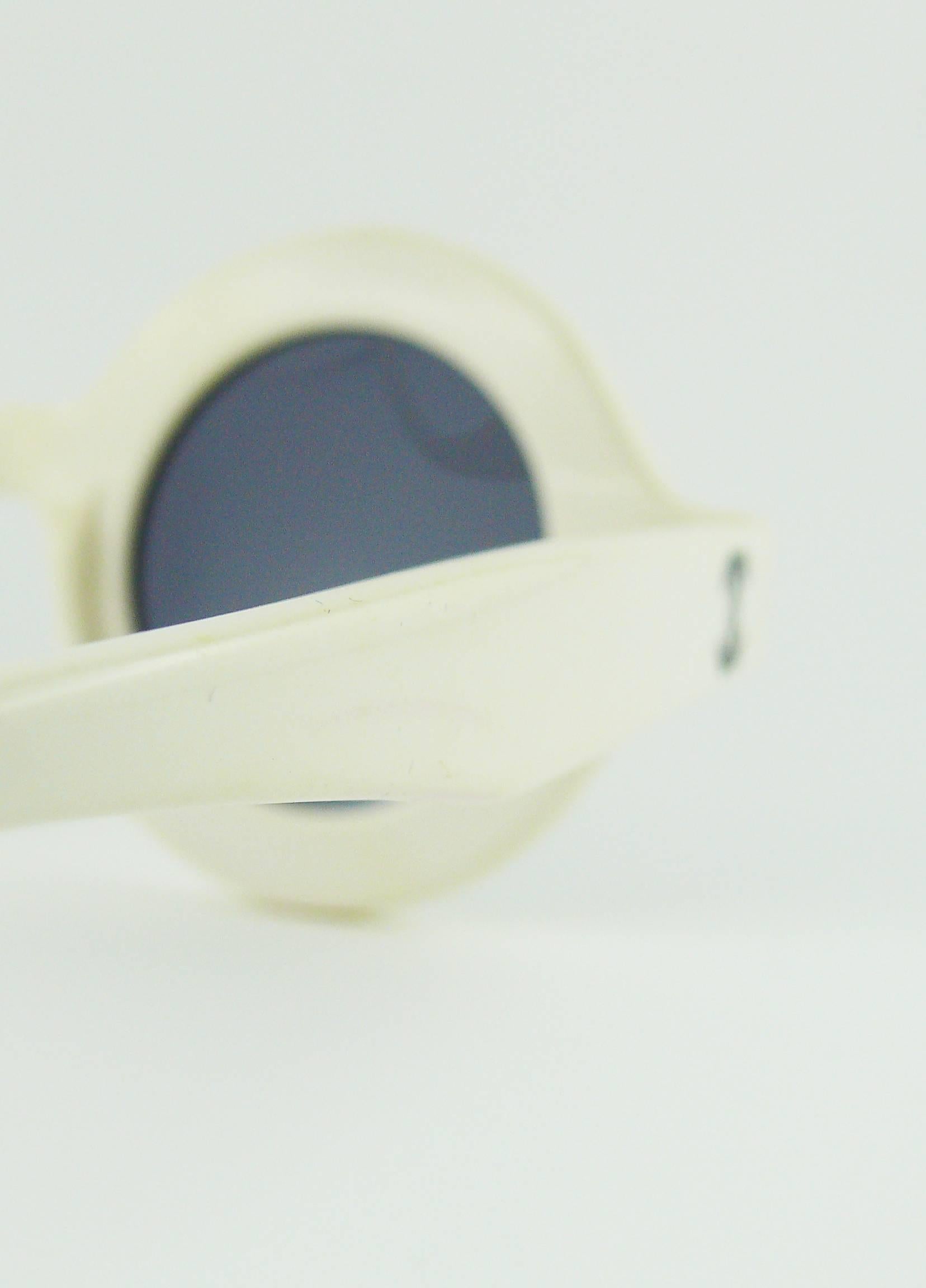 Chanel Vintage 1993 Iconic Chanel Paris White Sunglasses 2