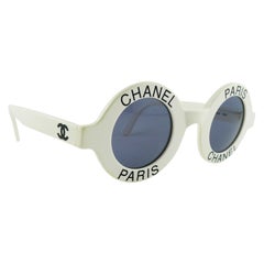 Chanel Vintage 1993 Iconic Chanel Paris White Sunglasses