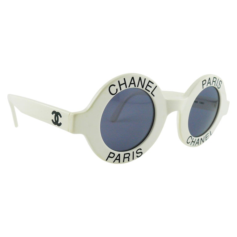 chanel white sunglasses