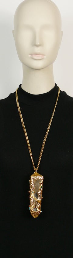 Chanel Vintage 1993 Important Rock Crystal Prism Pendant Necklace