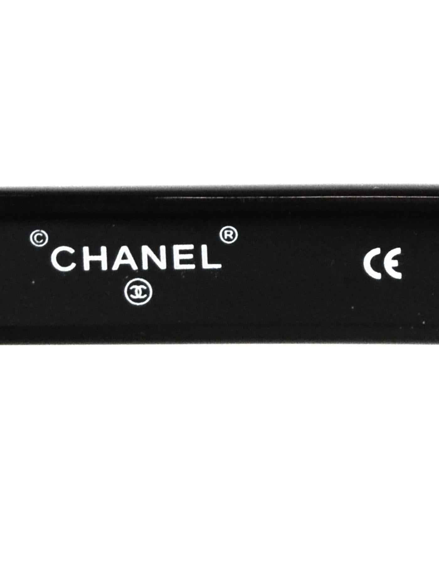 Chanel Vintage 1993 Runway Black Round Sunglasses w/ Chanel Paris 1