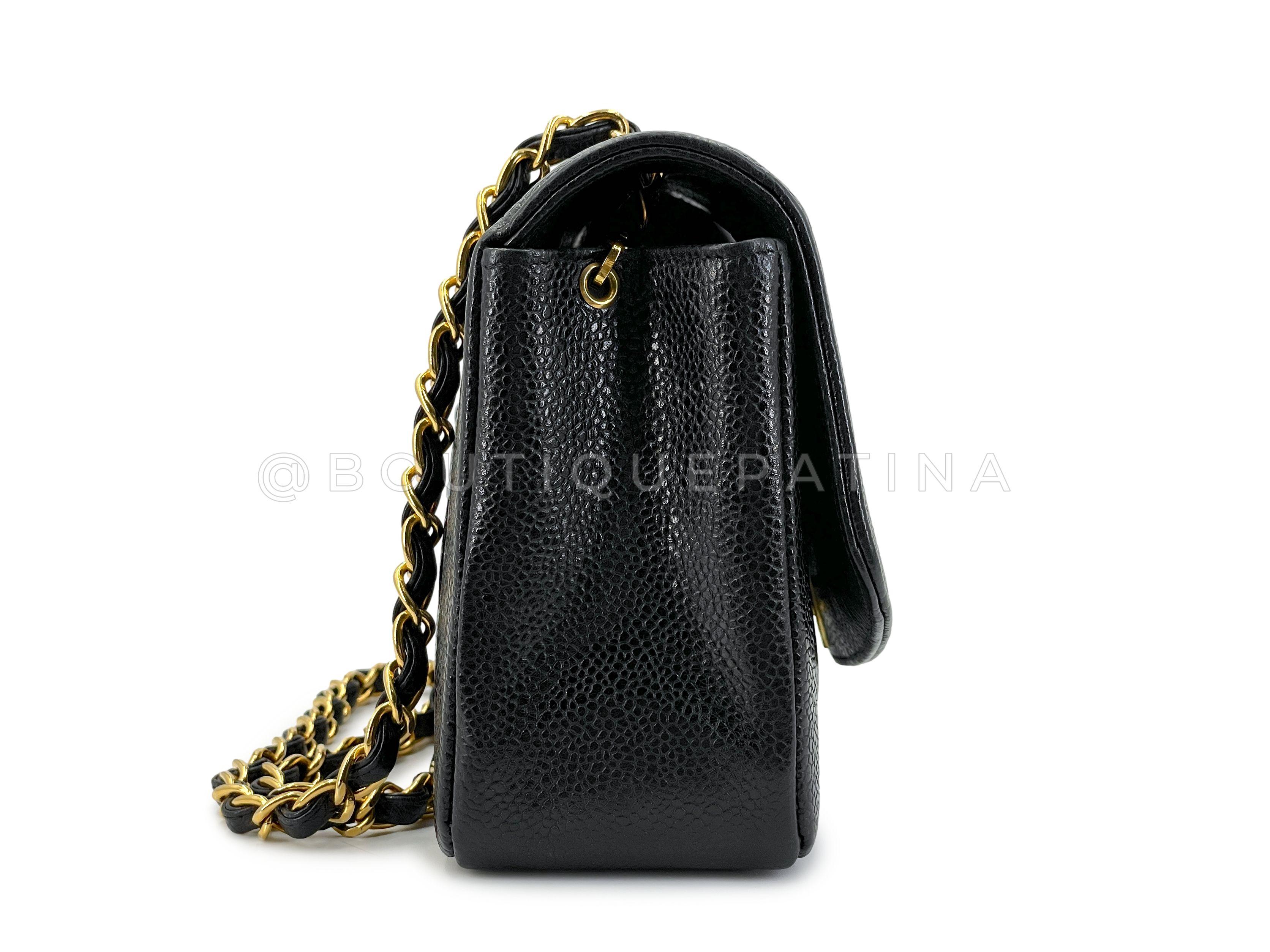Women's Chanel Vintage 1994 Black Caviar Small Diana Flap Bag 24k GHW 67643