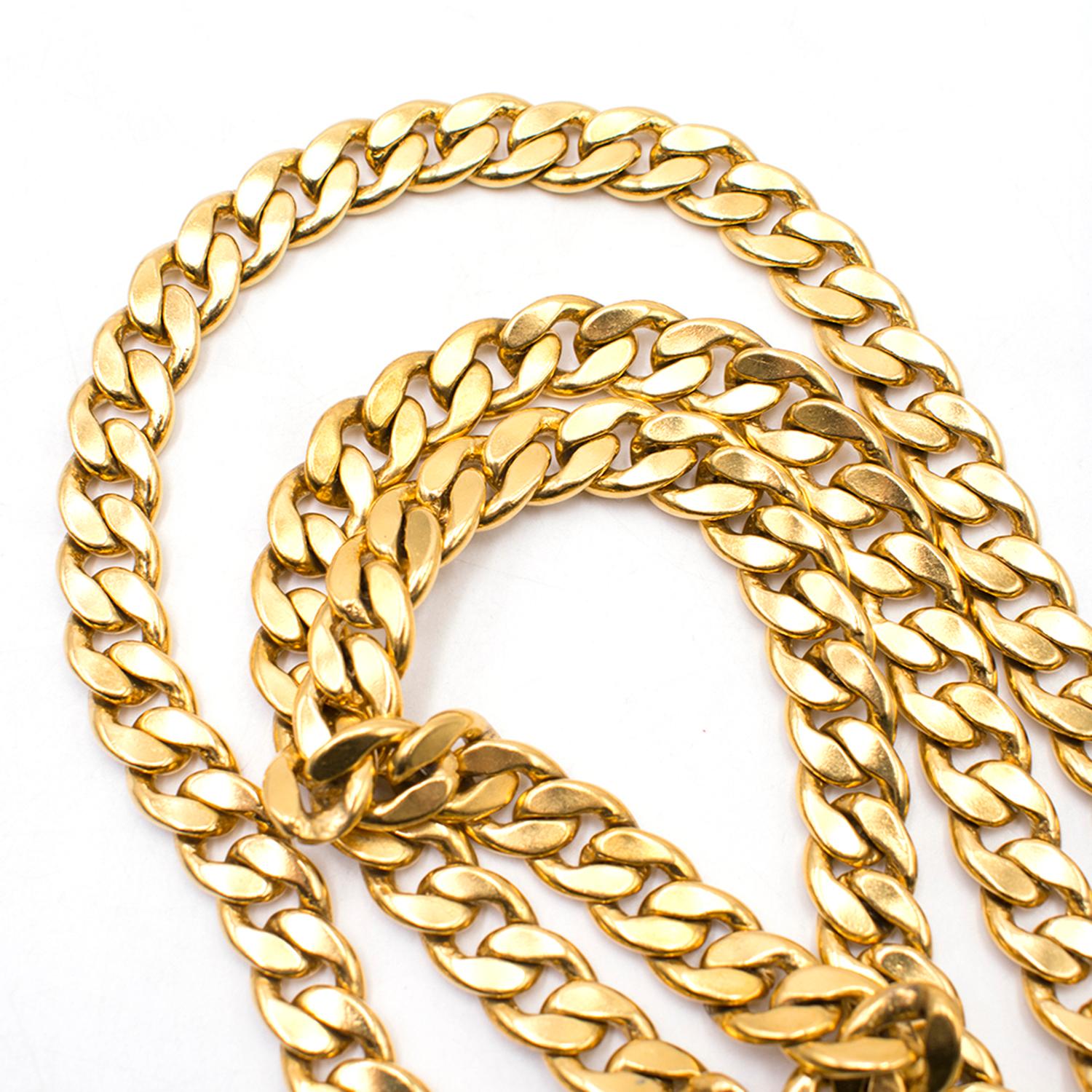 Chanel Vintage 1994 Gold-plated Chain Belt/Necklace In Good Condition In London, GB