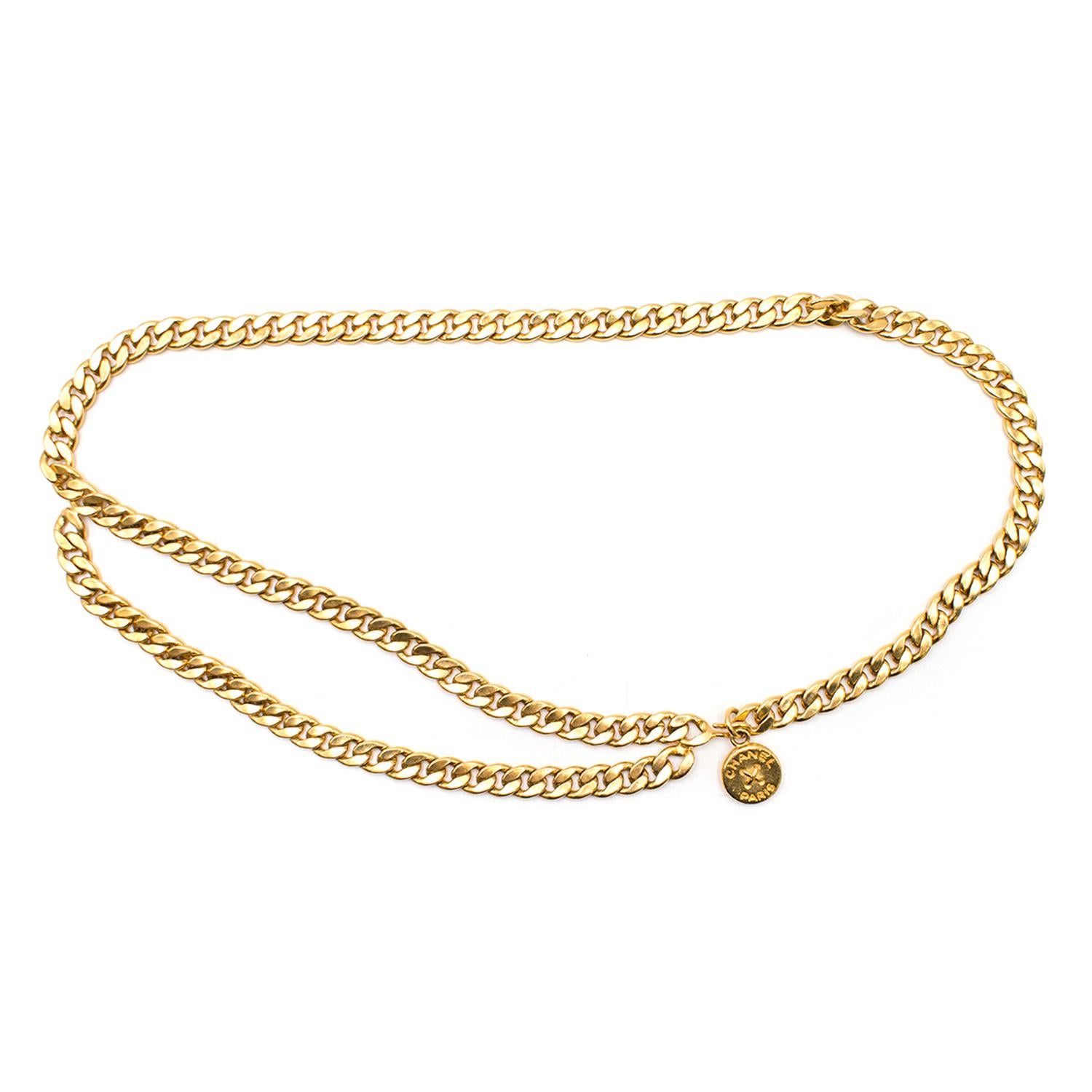 Chanel Vintage 1994 Gold-plated Chain Belt/Necklace 2