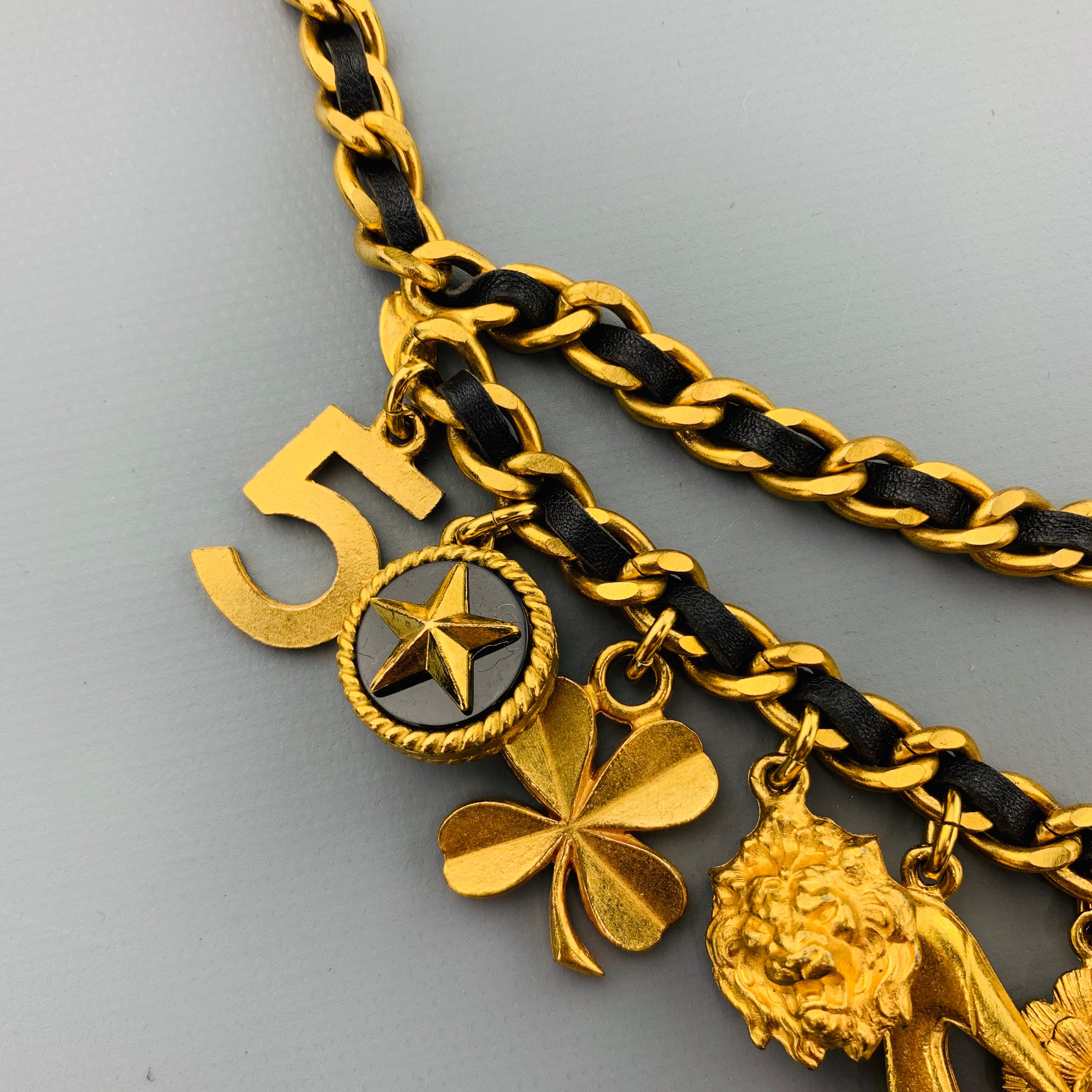 1994 vintage chanel interlocking cc logo waist belt in gold