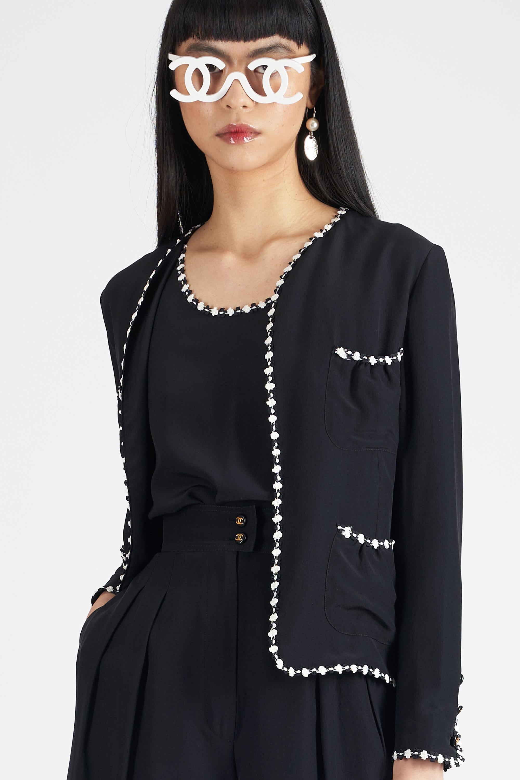 Black Chanel Vintage 1994 Three Piece Tailored Set For Sale