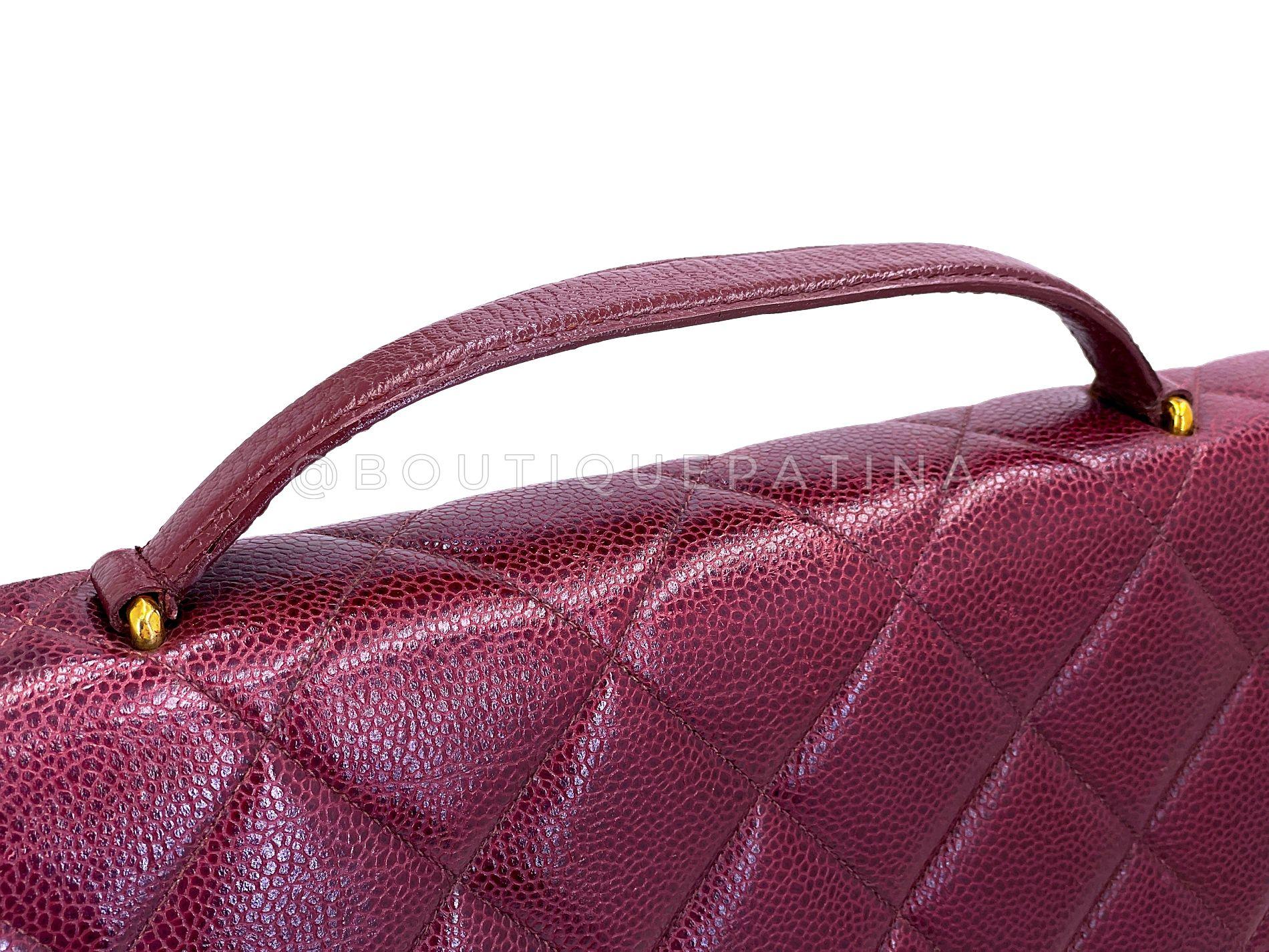 Marron Chanel Vintage 1994 Wine Burgundy Caviar Briefcase Tote Bag 24k GHW 68743 en vente