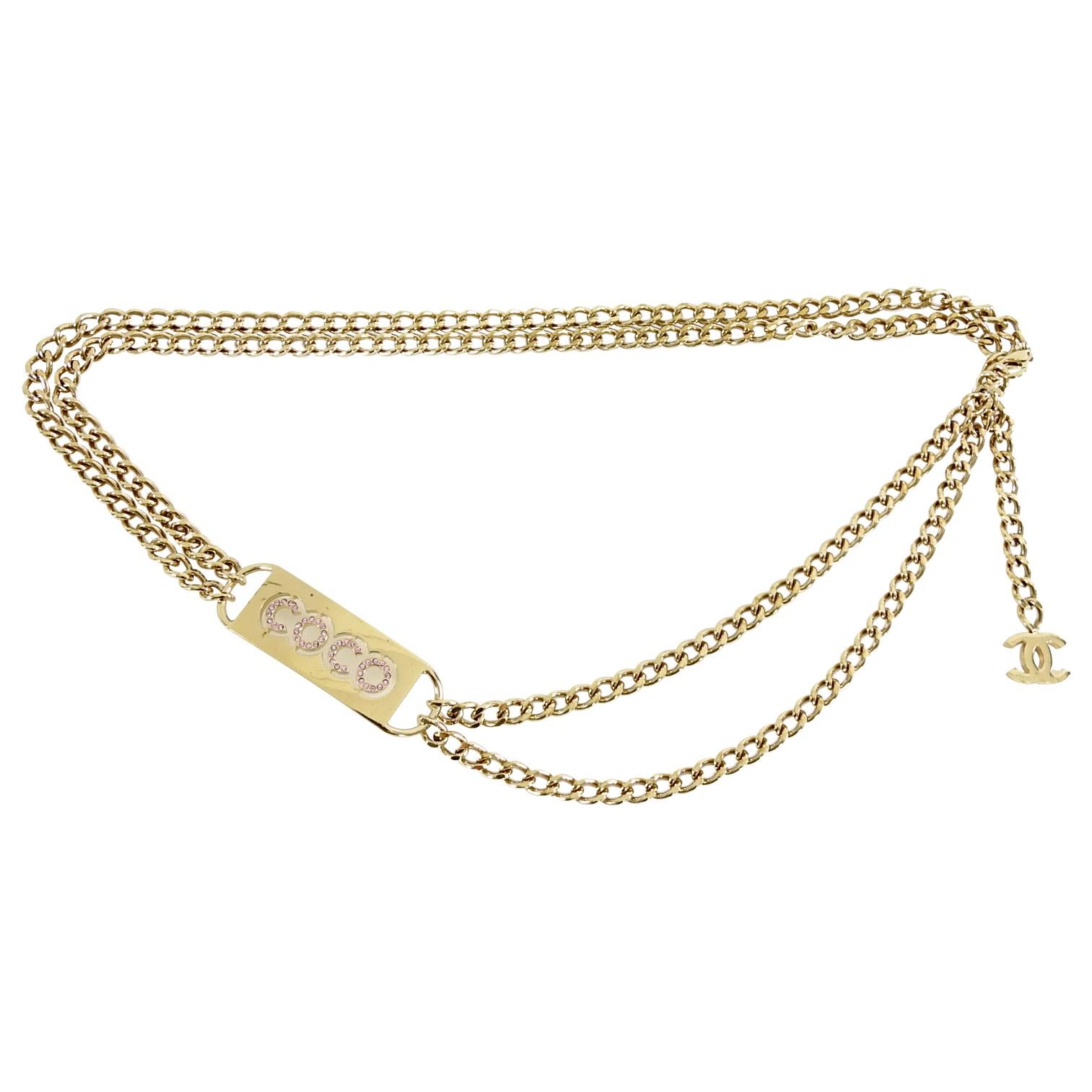 Women's Chanel Vintage 1995 P Gold Chain Belt with Coin Drop