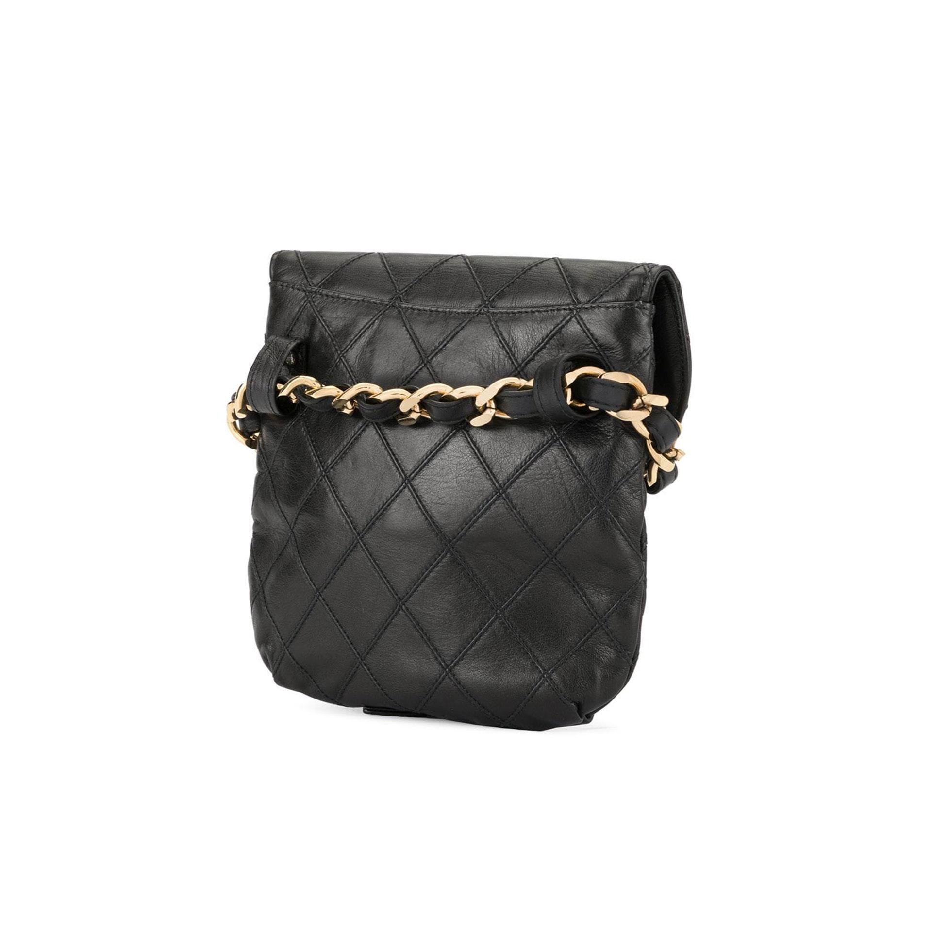 Chanel 1995 Vintage Rare Quilted Calfskin Waist Pouch Fanny Pack Belt Bum Bag Unisexe en vente