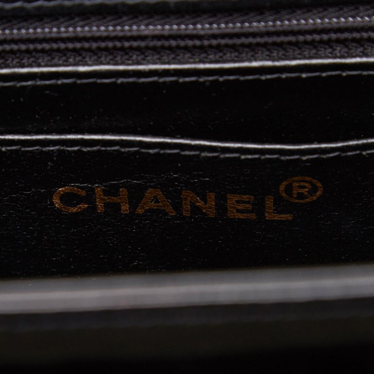 Chanel Vintage 1996 Black Patent CC Logo Bag with Double Gold Snake ...