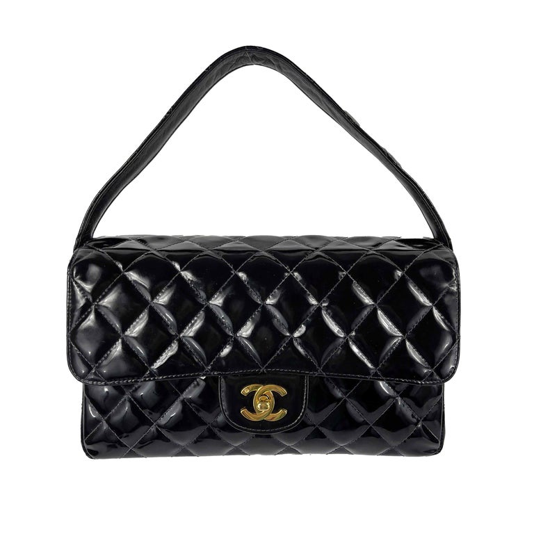 chanel bag with chanel written on top