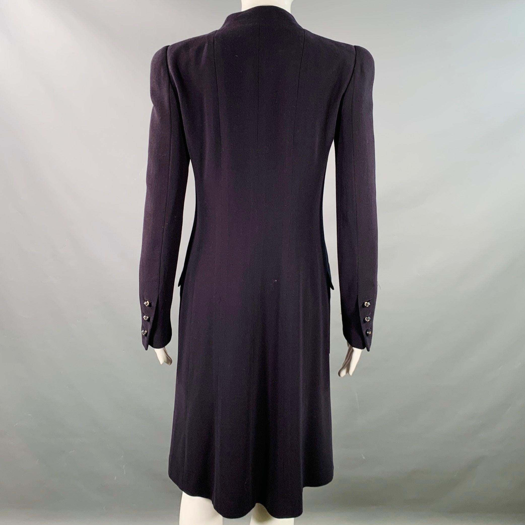 Chanel Vintage 1996 Taglia 6 Navy Abito a maniche lunghe sotto il ginocchio In condizioni buone in vendita a San Francisco, CA