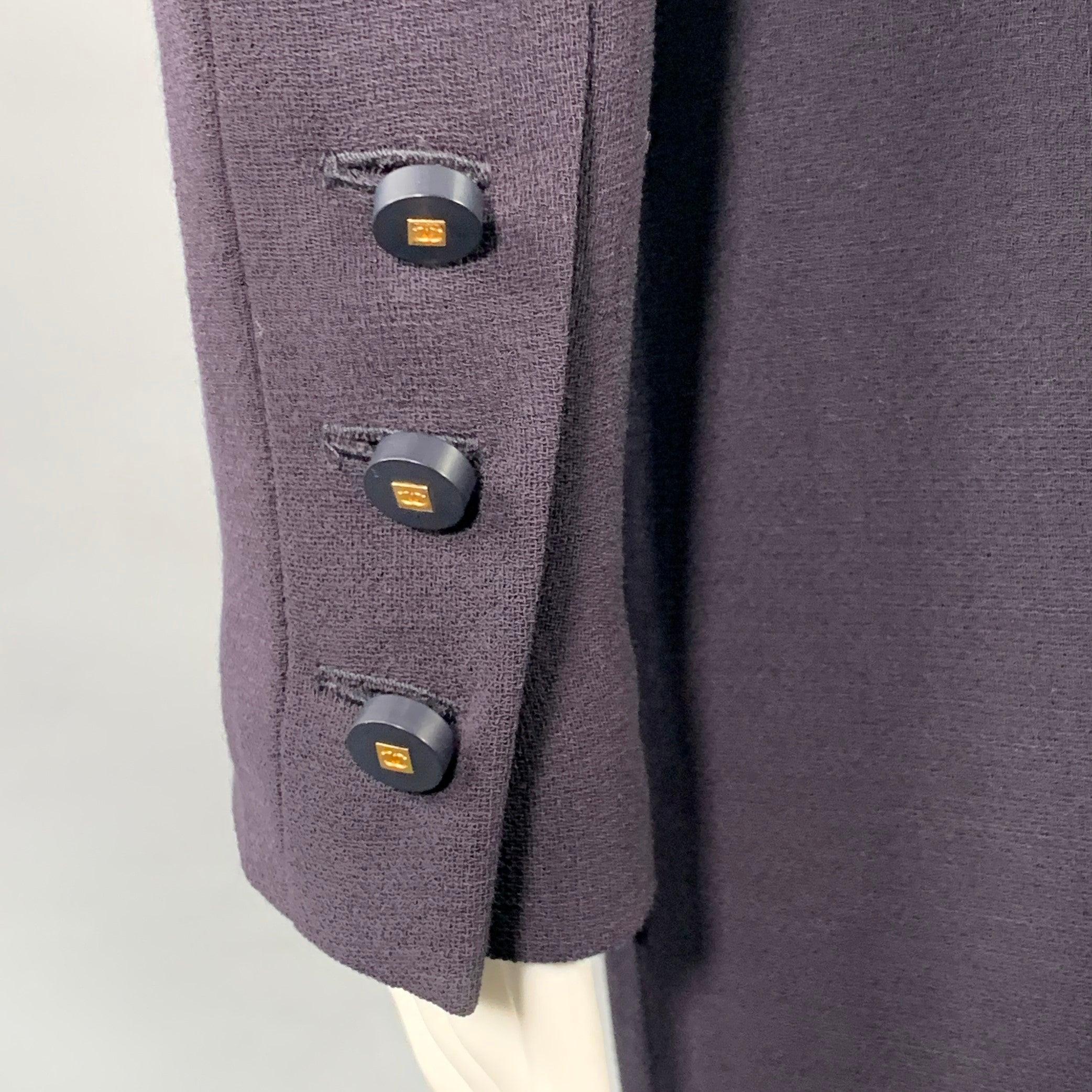 Donna Chanel Vintage 1996 Taglia 6 Navy Abito a maniche lunghe sotto il ginocchio in vendita