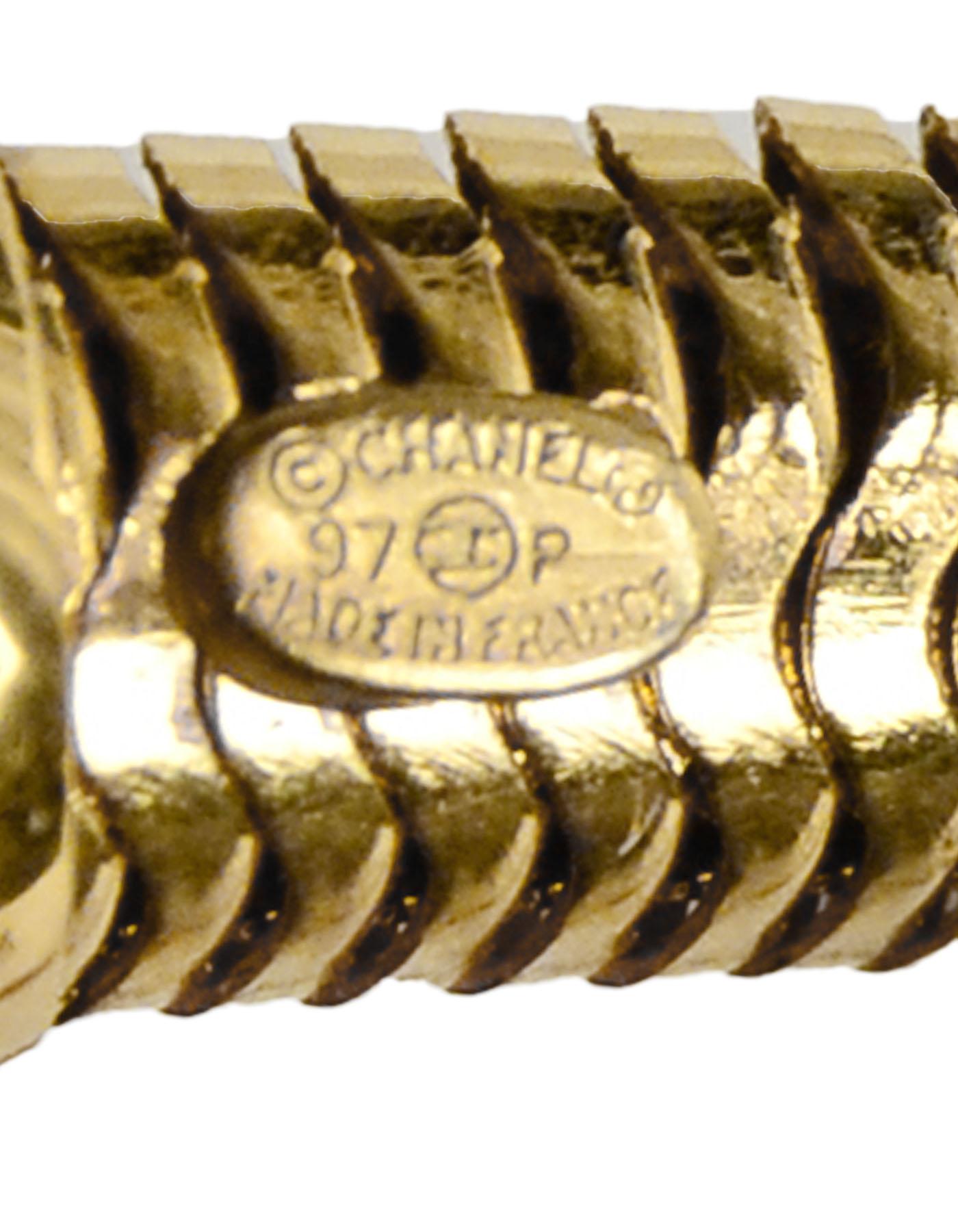 Chanel Vintage 1997 Goldtone Coil Wrap Around Arm Cuff  2