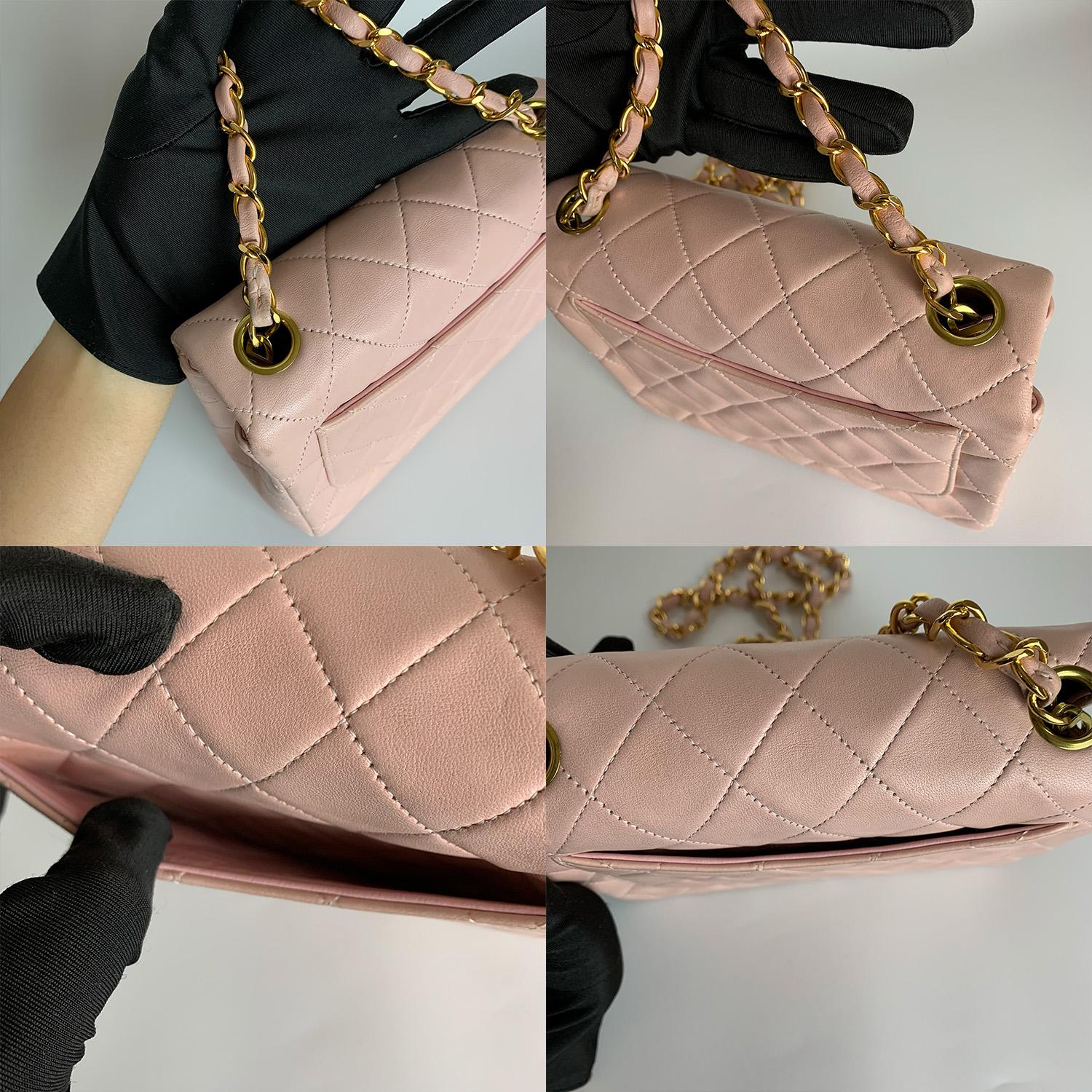 Chanel Vintage 1999 Pink Mini Square Classic Flap Bag For Sale 5