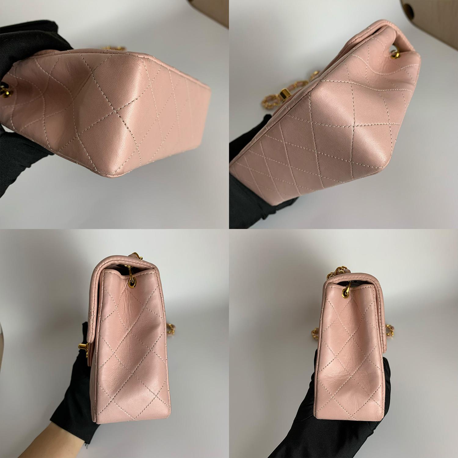 Chanel Vintage 1999 Pink Mini Square Classic Flap Bag For Sale 6