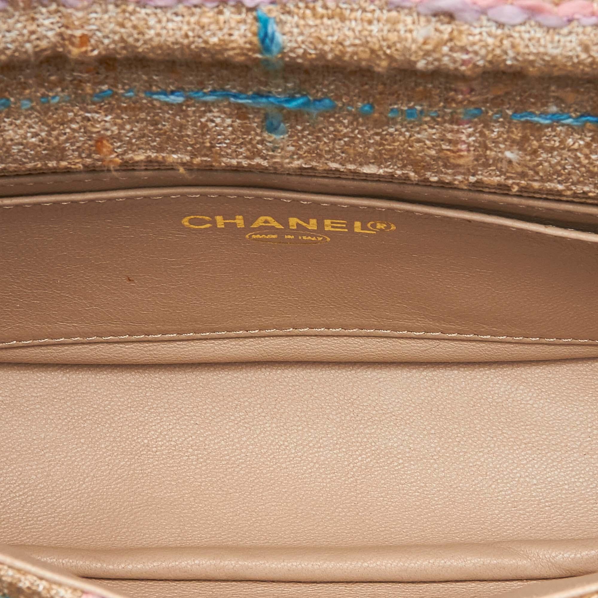 Chanel Vintage 2000 Beige Tweed Convertible 3 in 1 Crossbody Bag 3