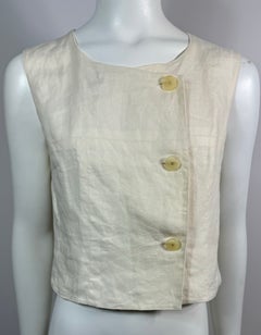 Chanel Vintage 2000 Cruise Ivory Linen Crop Top - Size 40