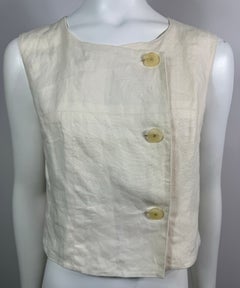 Chanel Vintage 2000 Cruise Ivory Linen Crop Top - Size 40