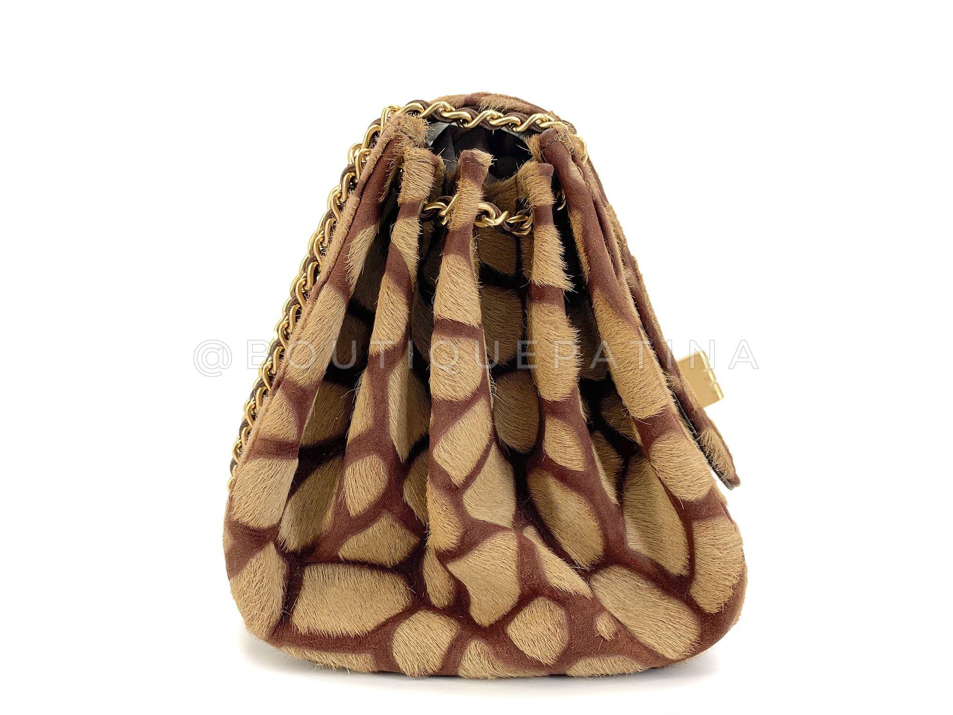 Women's Chanel Vintage 2000 Pony Hair Small-Mini Beige Giraffe Flap Bag GHW 68209
