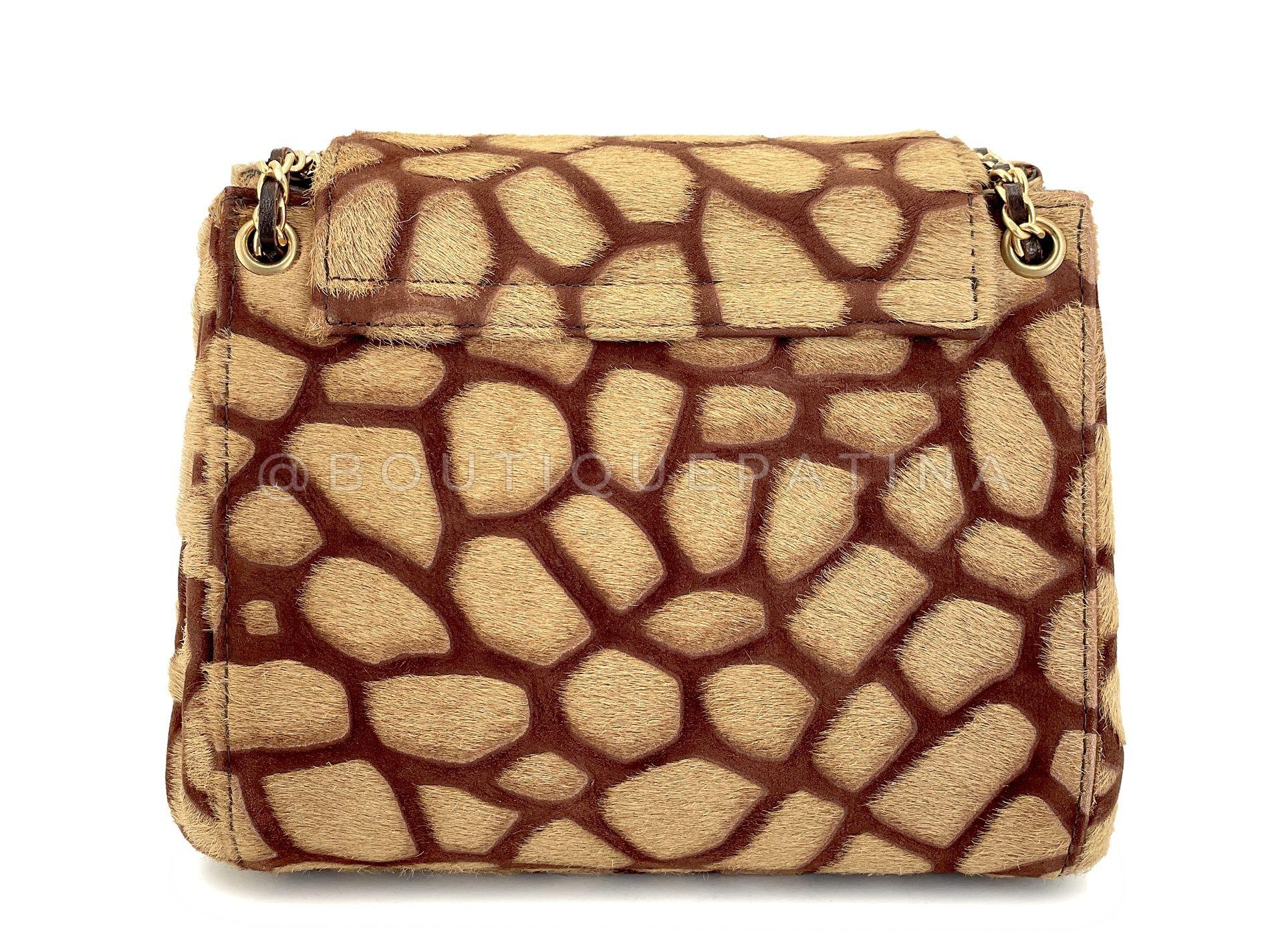 Chanel Vintage 2000 Pony Hair Small-Mini Beige Giraffe Flap Bag GHW 68209 1