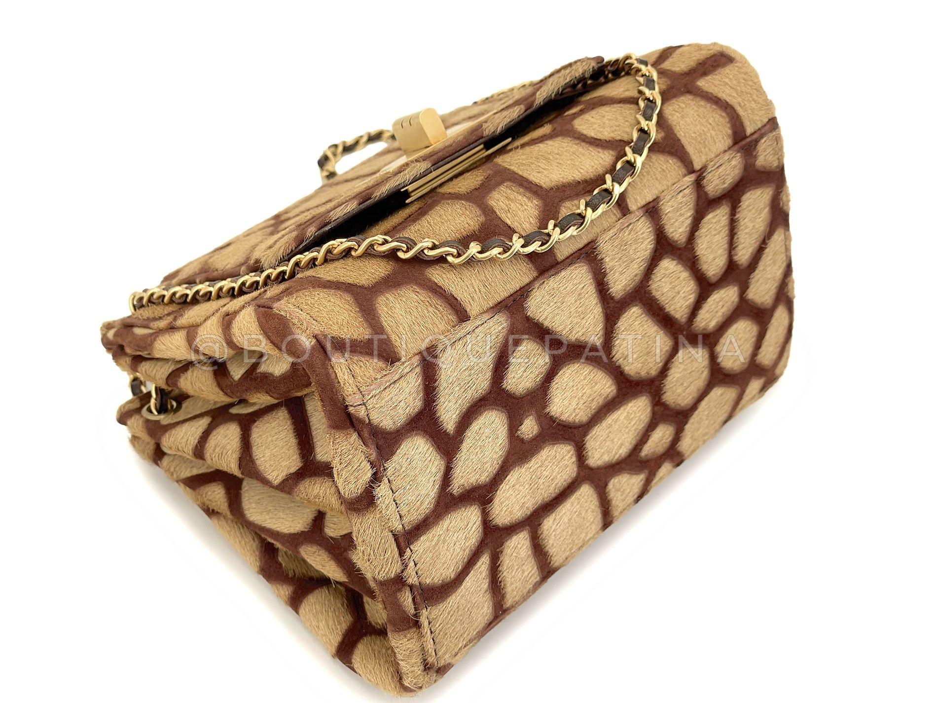 Chanel Vintage 2000 Pony Hair Small-Mini Beige Giraffe Flap Bag GHW 68209 3