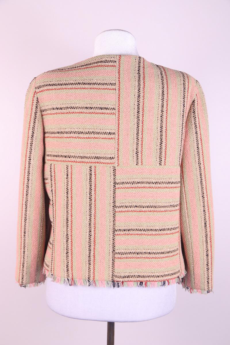 Chanel Vintage 2000 Tweed Pink Tan Jacket For Sale 8